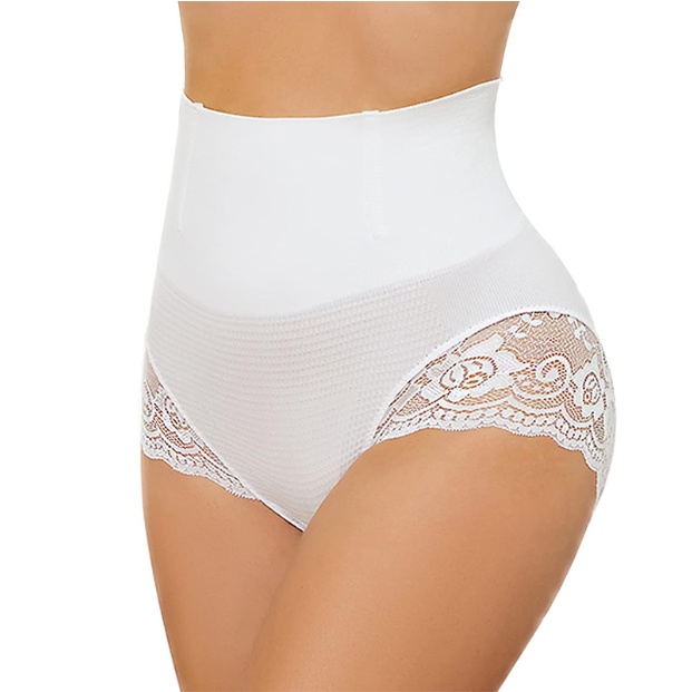 Womens Plus Elegant Panties Plus Size Lace High Waist Tummy Control Briefs
